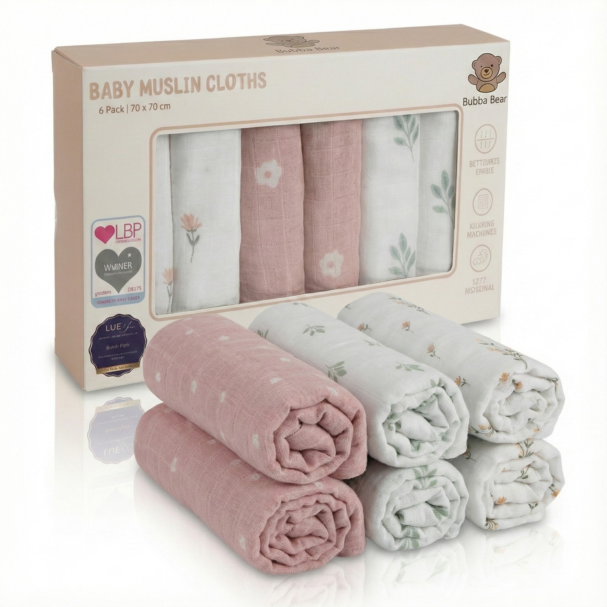 Bamboo Cotton Muslin Cloths 70 x 70cm