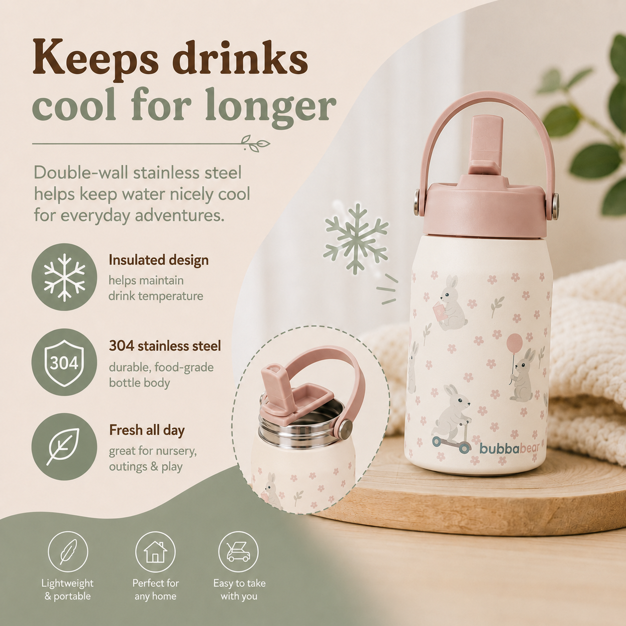 Stainless Steel Straw Bottle - 350ml