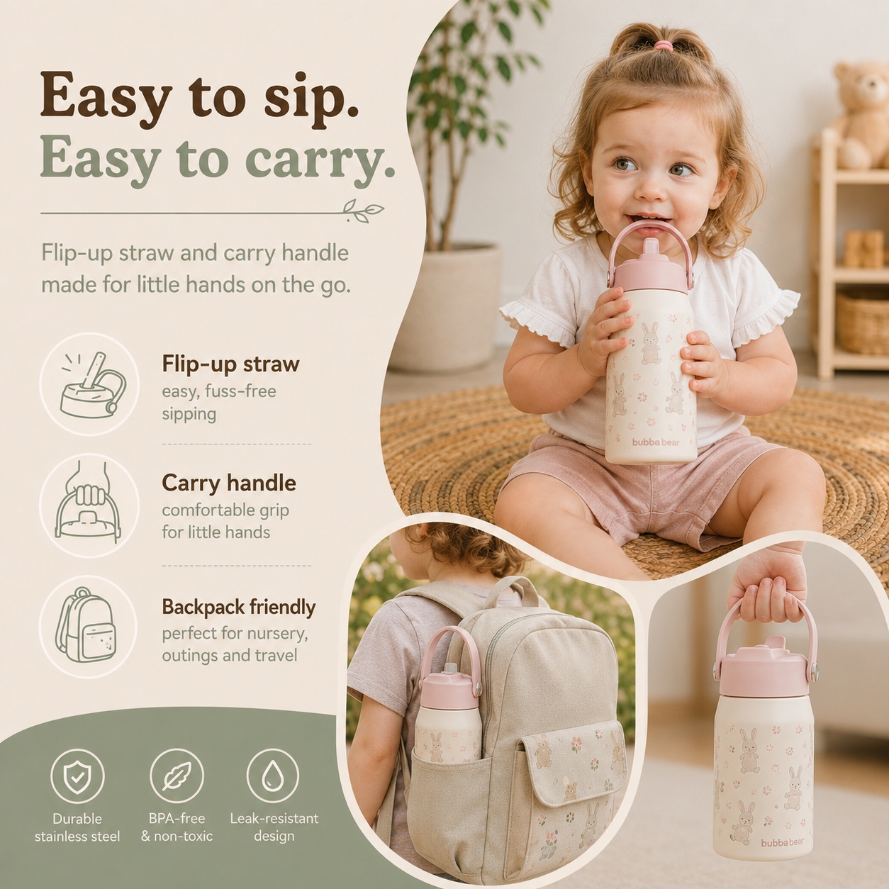 Stainless Steel Straw Bottle - 350ml