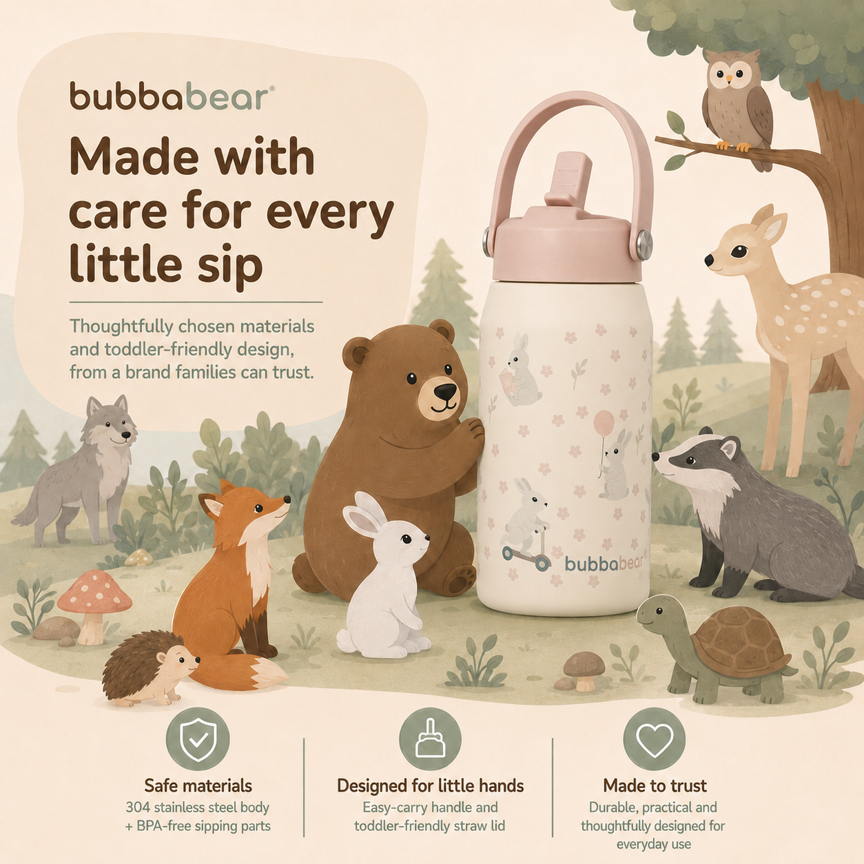 Stainless Steel Straw Bottle - 350ml